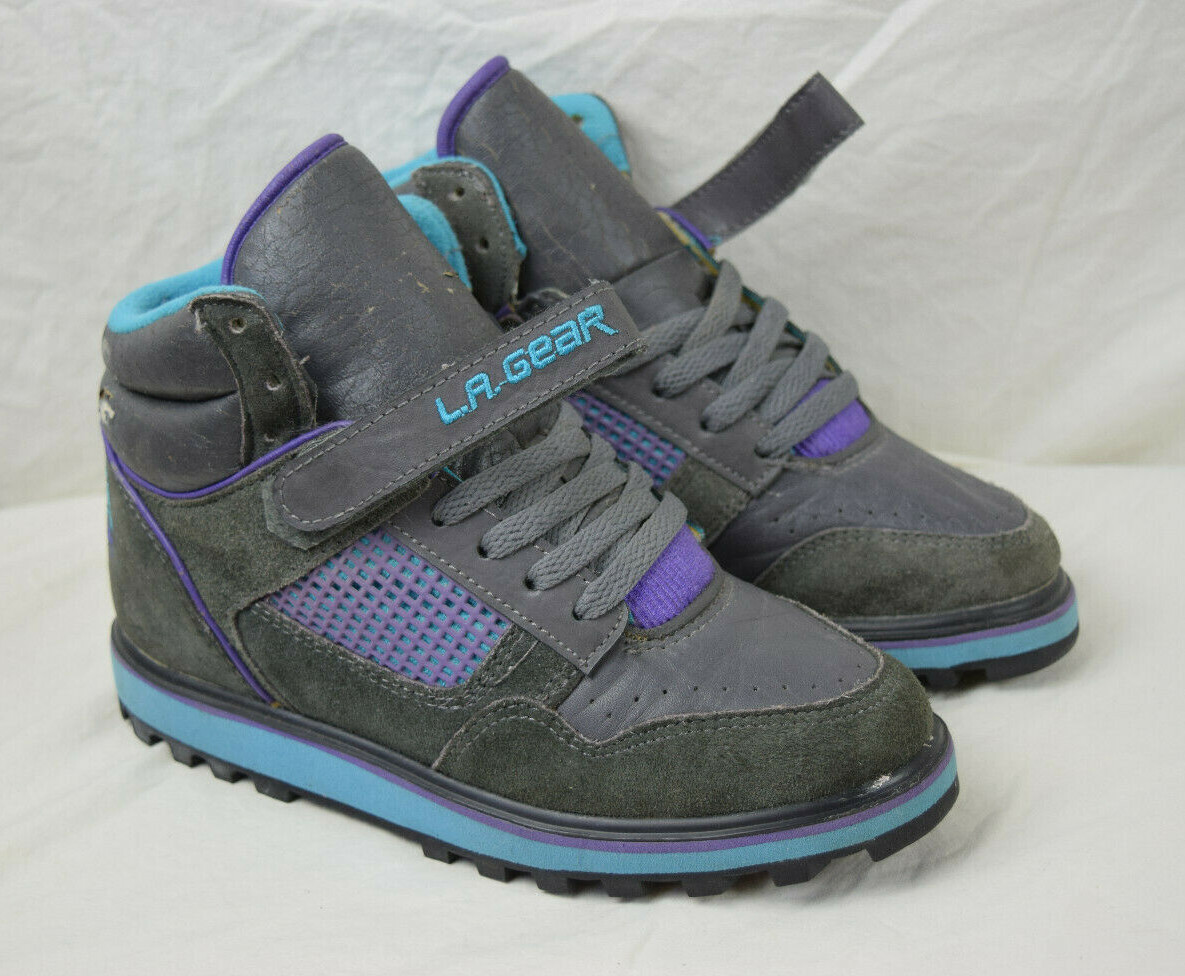 Vintage 80s 90s L.A. GEAR Hiker Hi OG Mens 6 Womens 8 Gray Suede VTG Shoes  | eBay